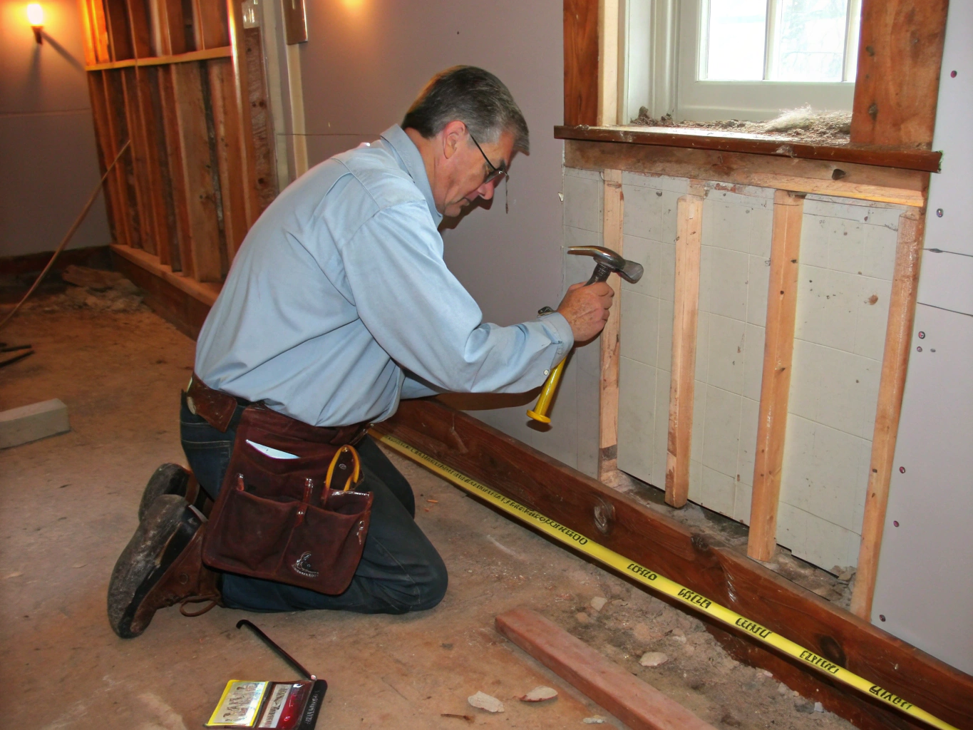 Professional handyman performing precise home repairs with quality tools