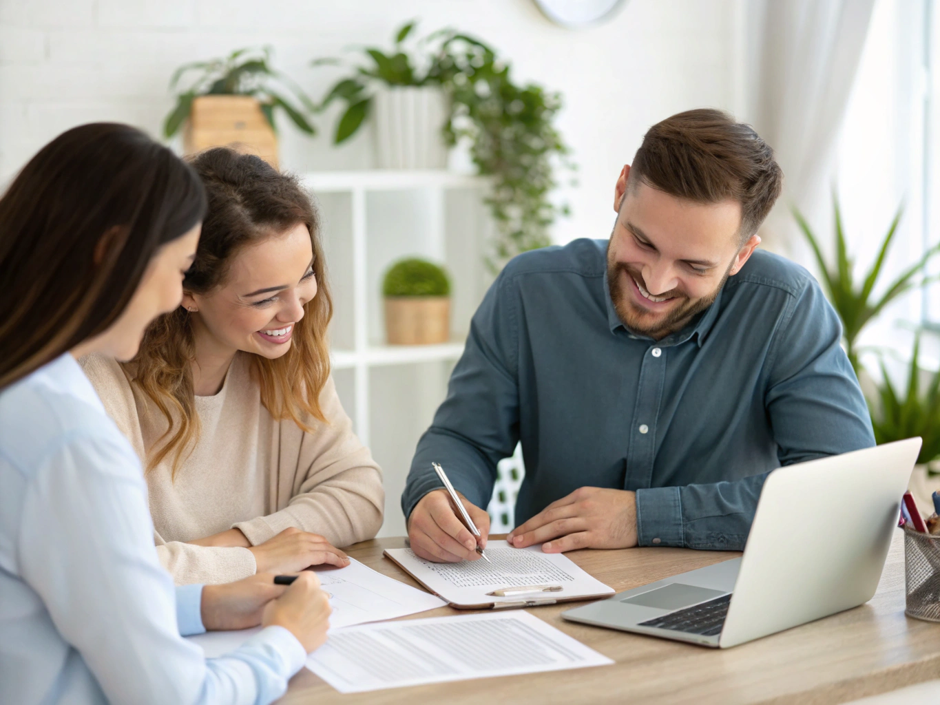 Homeowner receiving closing documents and keys in Utah
